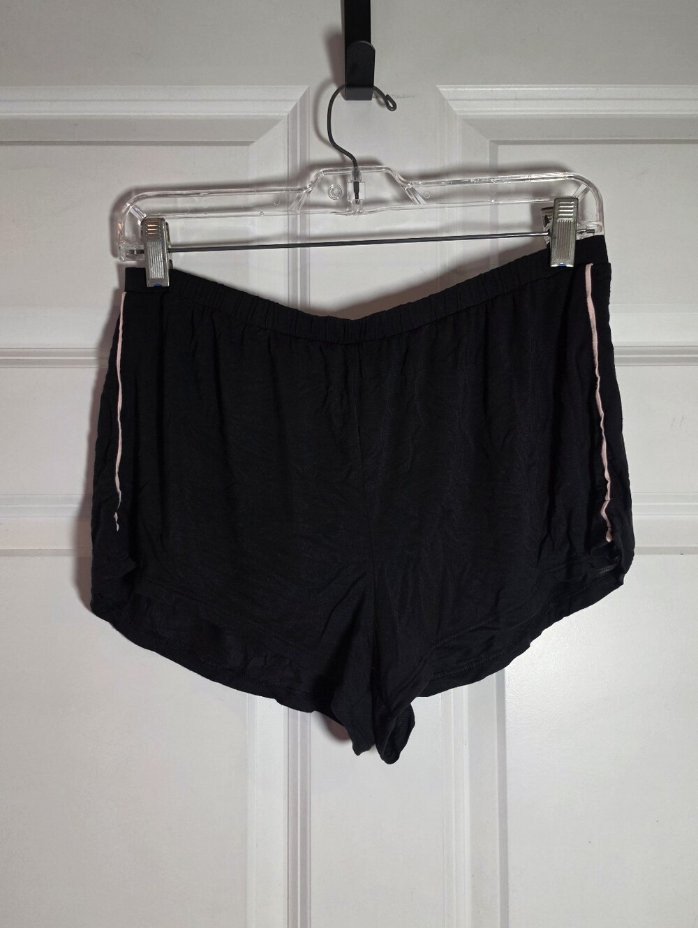 Victoria's Secret Black Lightweight Women's Lounge Shorts with Pink Trim M